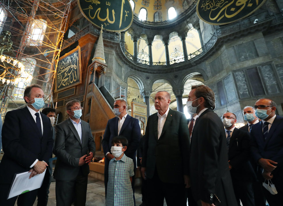 Erdoğan, Ayasofya Camii'nde