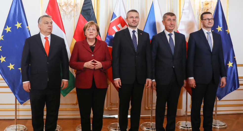 Angela Merkel, Vişegrad Grubu üyeleriyle