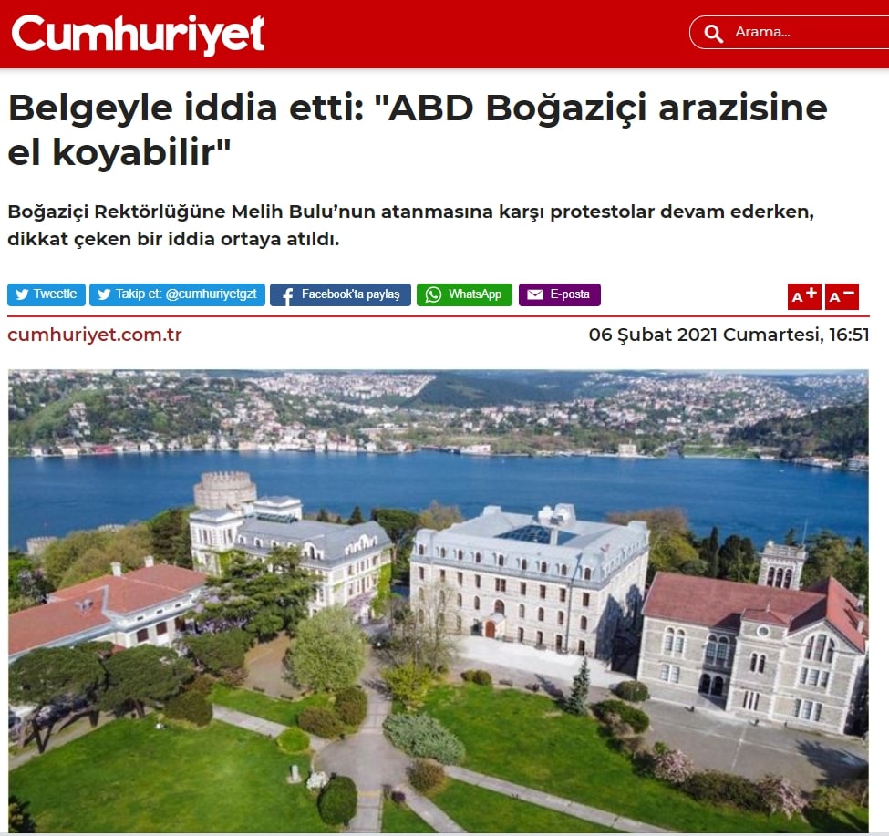 Boğaziçi Üniversitesi Eylemleri - Cumhuriyet Gazetesi