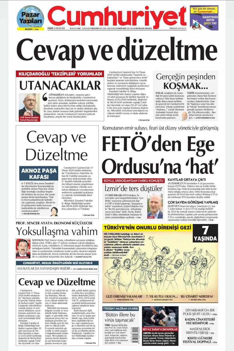 Cumhuriyet Gazetesi Düzeltme 2
