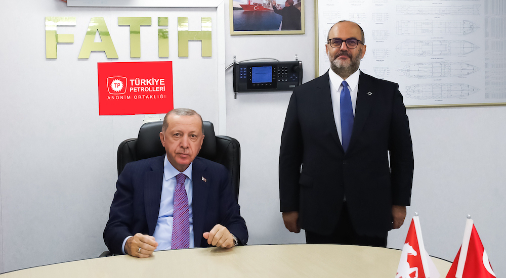 Cumhurbaşkanı Recep Tayyip Erdoğan ve TPAO Genel Müdürü Melih Han Bilgin