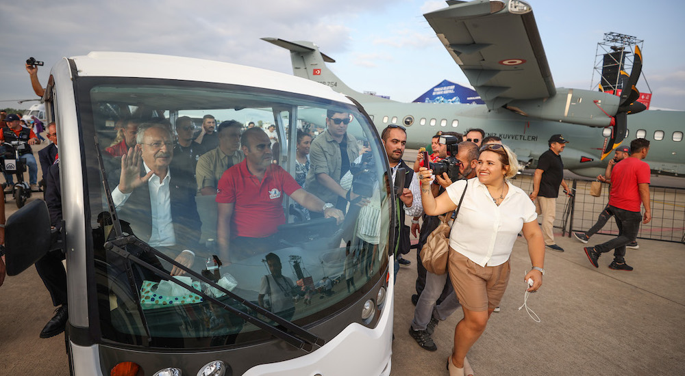  CHP Genel Başkanı Kemal Kılıçdaroğlu, Samsun Çarşamba Havalimanı'ndaki TEKNOFEST KARADENİZ'de