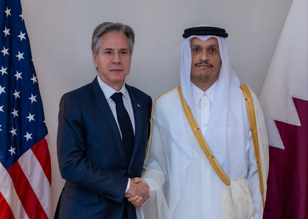 ABD Dışişleri Bakanı Antony Blinken, Katar Dışişleri Bakanı Muhammed bin Abdurrahman Al Sani ile