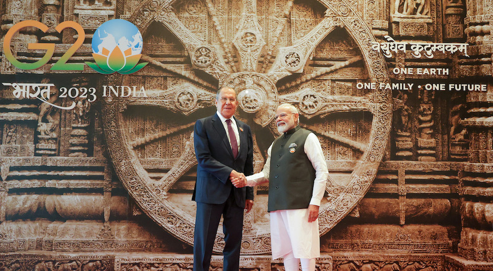 Rusya Dışişleri Bakanı Sergei Lavrov ve Hindistan Başbakanı Narendra Modi