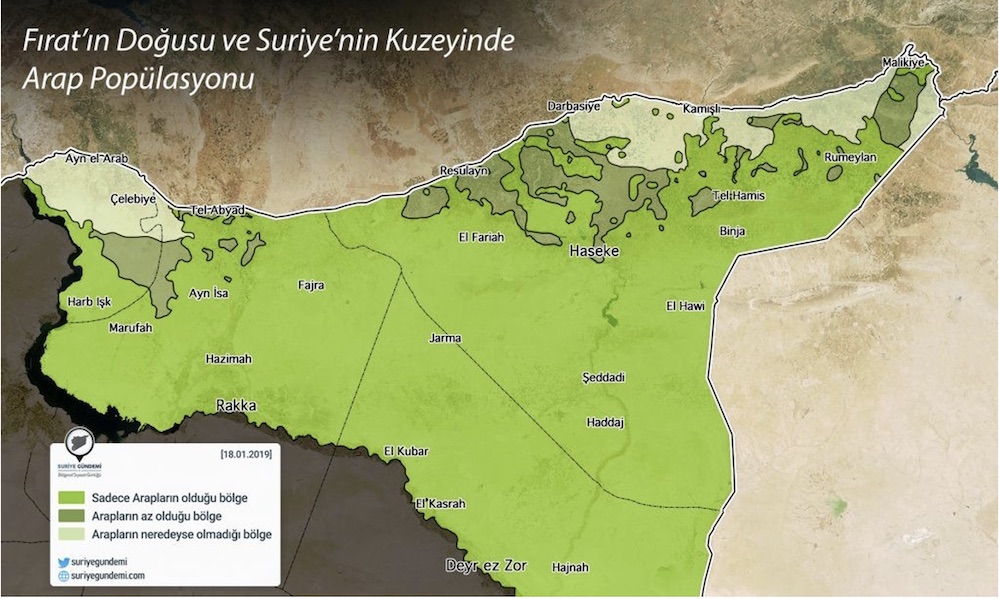 Fırat'ın Doğusu ve Suriye'nin Kuzeyinde Arap Popülasyonu