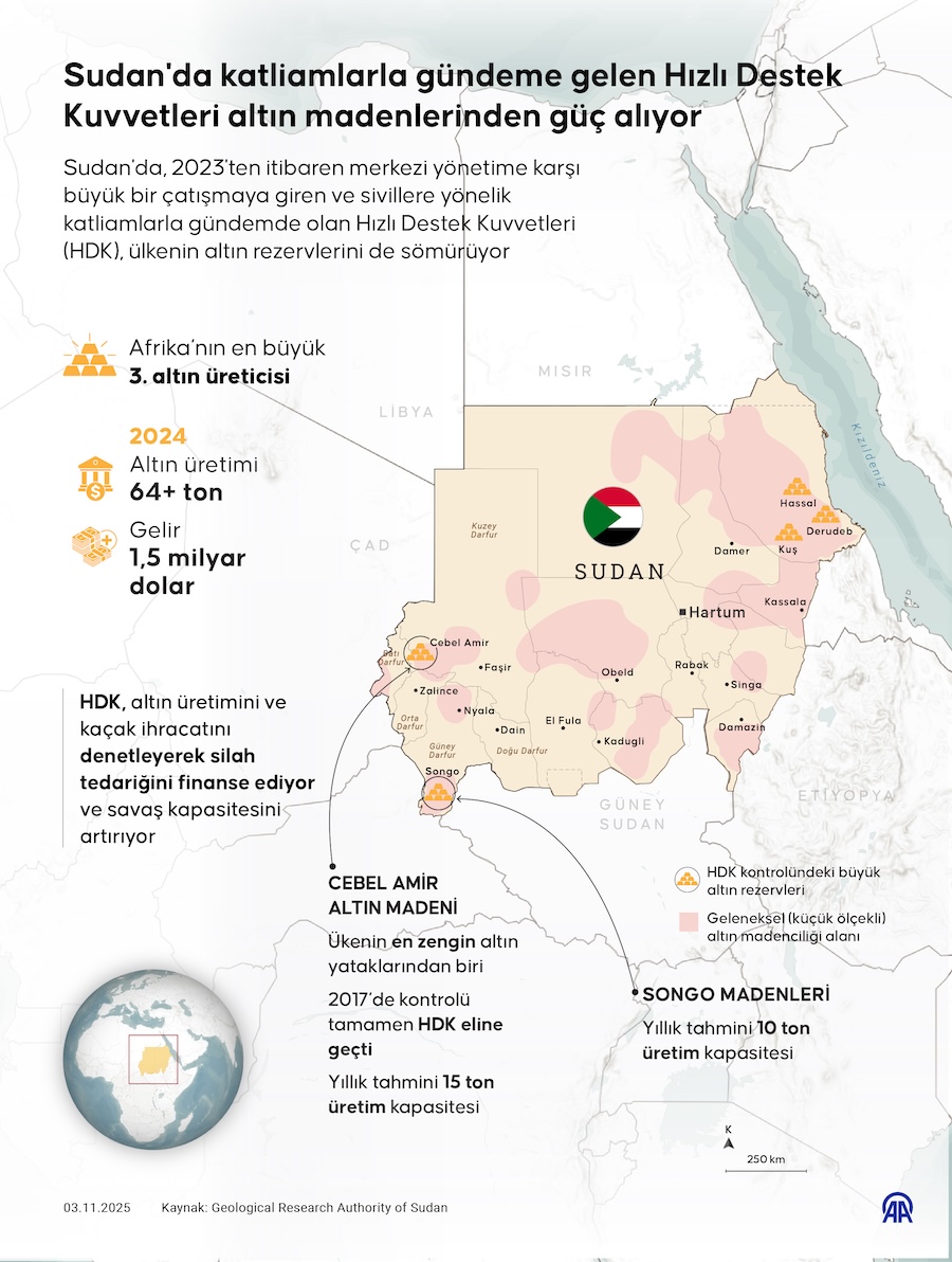 Sudan'da katliamlarla gündeme gelen Hızlı Destek Kuvvetleri altın madenlerinden güç alıyor, AA İNFO
